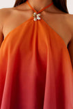 Asymmetrical Layered Halter Dress