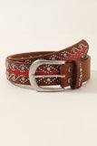 Studded Rhinestone Buckle Belt