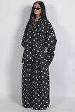 Polka Dot Button-Up Wide Leg Pants Set