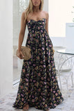 Floral Sweetheart Maxi Casual Dress