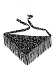 Paisley Print Fringe Tie Waist Wrap