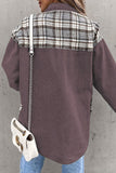 Plaid Patchwork Button-Front Jacket