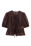 Tie-Front Sheer Blouse