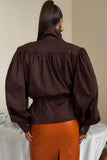 Puff Sleeve Drawstring Waist Jacket