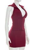 Zip-Front Sleeveless Skirt Set
