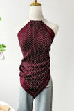 Pleated Halter Tank Top