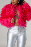 Fuzzy Open-Front Long Sleeve Jacket