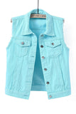Sleeveless Collared Button-Front Vest