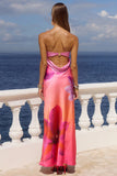 Strapless Maxi Floral Vacation Dress