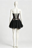 Lace Corset Top and Ruffle Mini Skirt Set