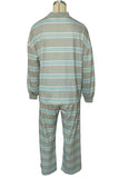 Striped Mock Neck Wide-Leg Pants Set