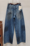 Floral Print High-Waist Baggy Jeans