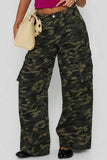High-Waist Wide-Leg Cargo Casual Pants