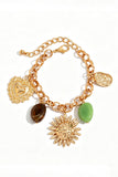 Tone Sun Charm Link Bracelet