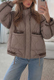 Quilted Stand-Collar Zip Front Jacket