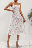 Polka Dot Midi Dress with Side Slit