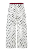 Polka Dot Drawstring Wide-Leg Casual Pants