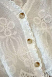 Lace V-Neck Button-Front Blouse