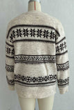 Snowflake Knit Crew Neck Sweater