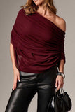 Ruched Off-Shoulder Draped Blouse