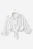 Tie-Front Button Shirt