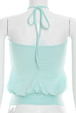 Halter Neck Ruched Tank Top