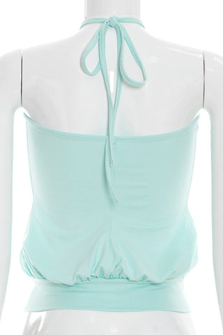 Halter Neck Ruched Tank Top