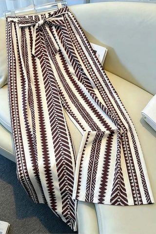 High-Waist Printed Casual Pants