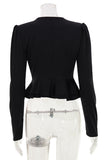 Puff Sleeve Deep V Neck Blouse