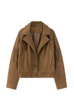 Fringe Lapel Button-Front Jacket