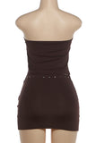 Studded O-Ring Top and Mini Skirt Set
