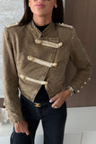 Military Button Crop Jacket