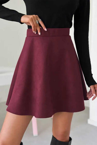 High-Waist A-Line Flare Mini Skirt