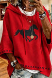 Horse Graphic Poncho Hoodie