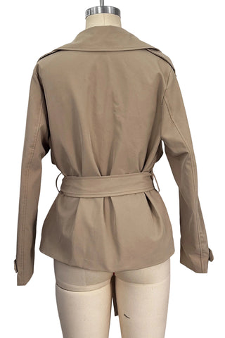 Belted Peplum Collar Coat