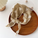 Patterned Lace Trim Scarf