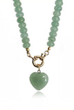Multi-Strand Beaded Necklace with Heart Charm