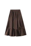 Smocked Waist Tiered Ruffle Midi Skirt