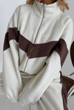 Colorblock Zip-Up Hoodie and Pants Activewear Set