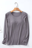 Long Sleeve Scoop Neck Bra Top