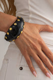 Marbled Studded Wide Cuff Bracelet