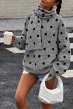 Polka Dot Knit Sweater with Scarf