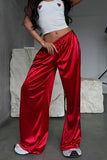 Side-Stripe Wide-Leg Casual Pants