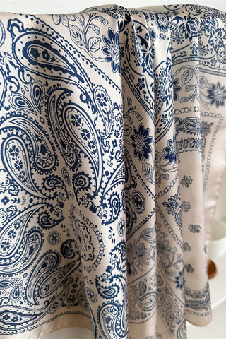 Paisley Print Satin Finish Square Scarf