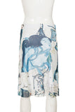 Artistic Print Midi Skirt