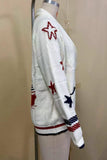 Sailboat Intarsia Knit Cardigan