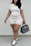 Polka-Dot Button-Front Short Set