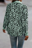 Leopard Print Ribbed Button-Front Shacket