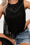 Studded Fringe Sleeveless Tank Top