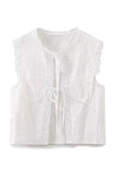 Tie-Front Sleeveless Blouse